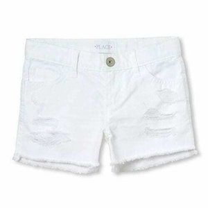The Children’s Place;Destroyed Shorts;Girls Size 10 White